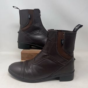 Saxon Syntovia Paddock Riding Boots Front Zipper slip on 9